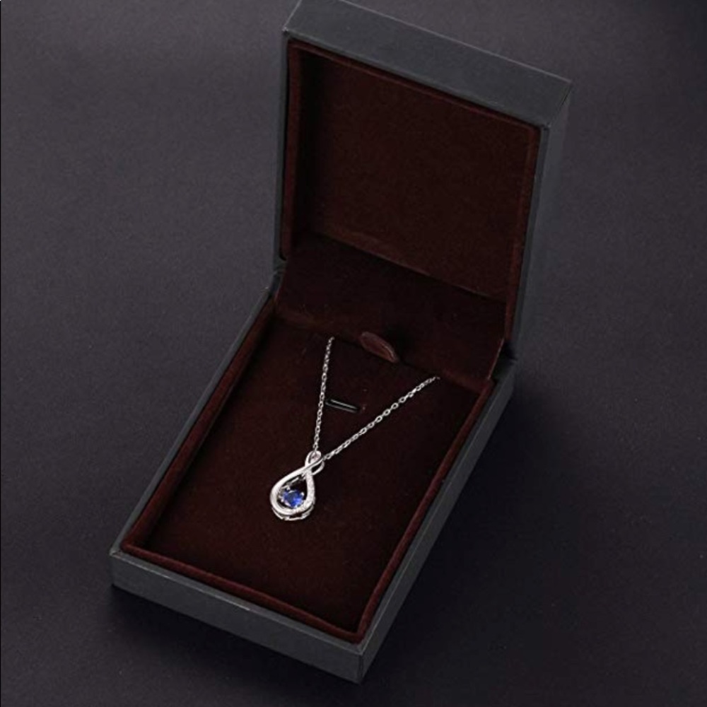 Silver Gemstone Infinity Pendent Necklace - Picture 5 of 5